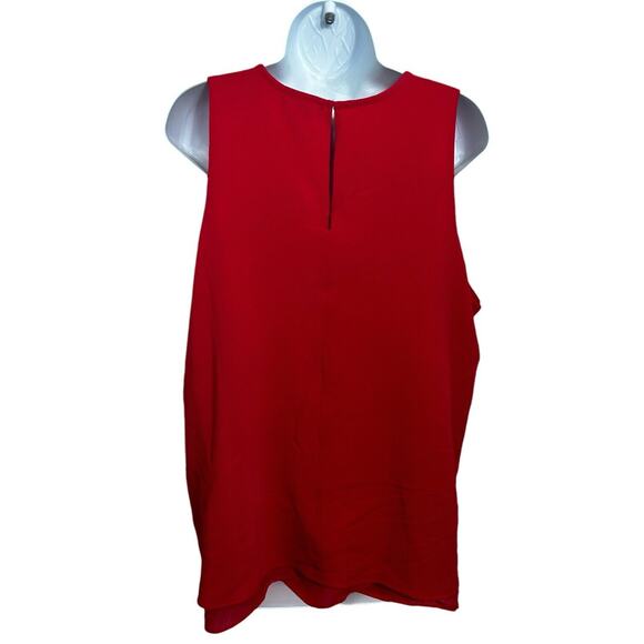 Adrienne Vittadini Red Sleeveless Blouse Sz XL Layered Top Textured Shirt - Picture 6 of 8